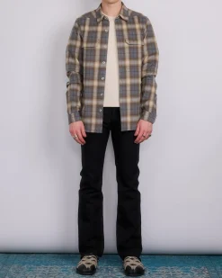 Sale Rick Owens Outershirt Cotton Plaid Grey