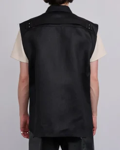Fashion Rick Owens Runway Jumbo SL Outershirt Linen Twill Black