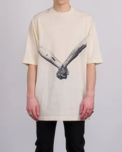 Best Rick Owens Runway Jumbo T-Shirt United Print Natural Black