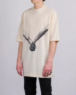 Best Rick Owens Runway Jumbo T-Shirt United Print Natural Black