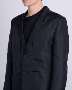 Sale Rick Owens Runway Lido Fogpocket Jacket Silk Gazar Black