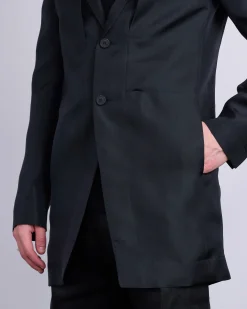 Sale Rick Owens Runway Lido Fogpocket Jacket Silk Gazar Black