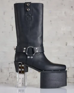 Hot Rick Owens Runway LP Platform Boot Black Clear