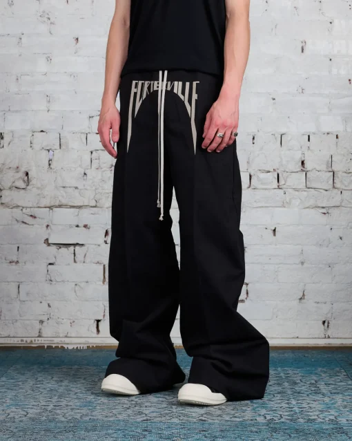 Outlet Rick Owens Runway Porterville Wide Bela Pant Brushed Twill Black/Pearl
