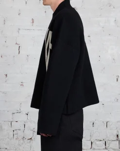 Outlet Rick Owens Runway Porterville Jumbo Crew Sweater Black/Pearl