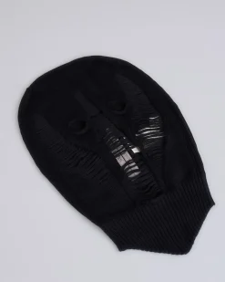 New Rick Owens Runway Skull Clava Shredded Merino Black