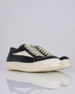 Best Rick Owens Runway Vintage Sneaks LCT Leather Black/Milk/Milk