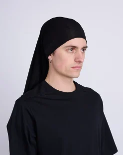 Sale Rick Owens Runway Wig Rag Stretch Cupro Jersey Black
