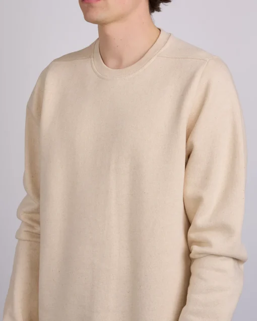 Discount Rick Owens Short Crewneck Brushed Terry Natural