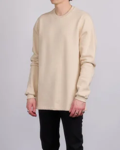 Discount Rick Owens Short Crewneck Brushed Terry Natural