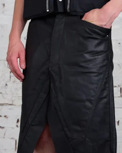 Best Rick Owens Slivered Skirt Siena Calf Leather Black