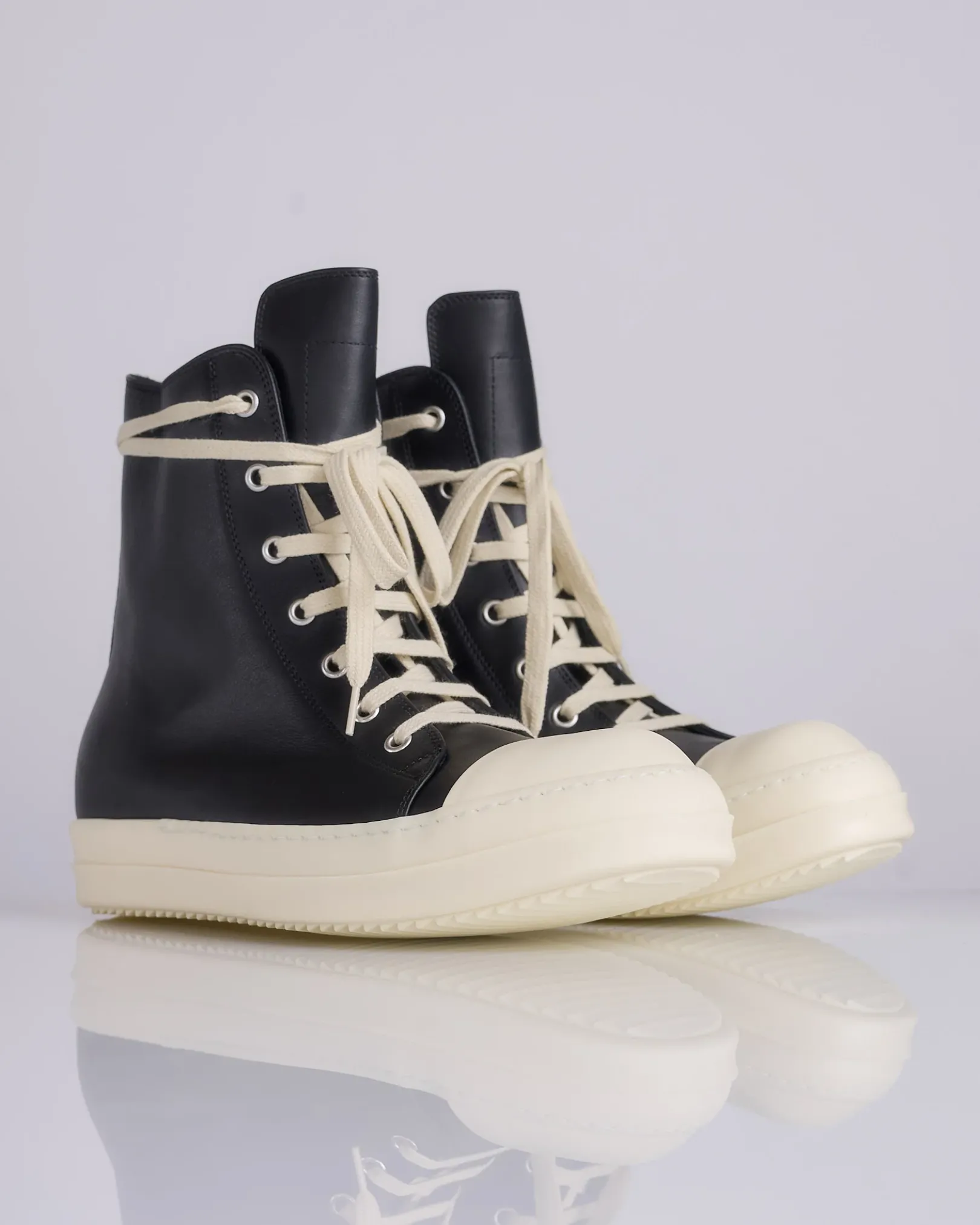 Online Rick Owens Sneakers Hollywood Full Grain Black Milk Milk
