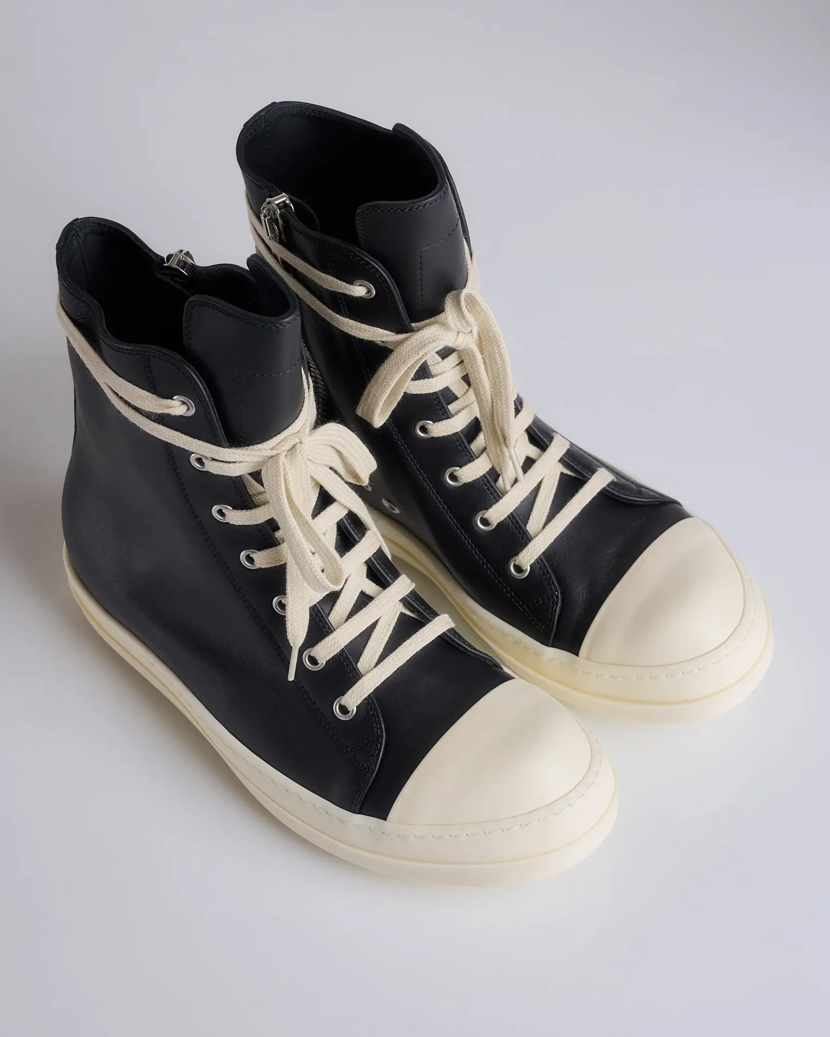 Online Rick Owens Sneakers Hollywood Full Grain Black Milk Milk