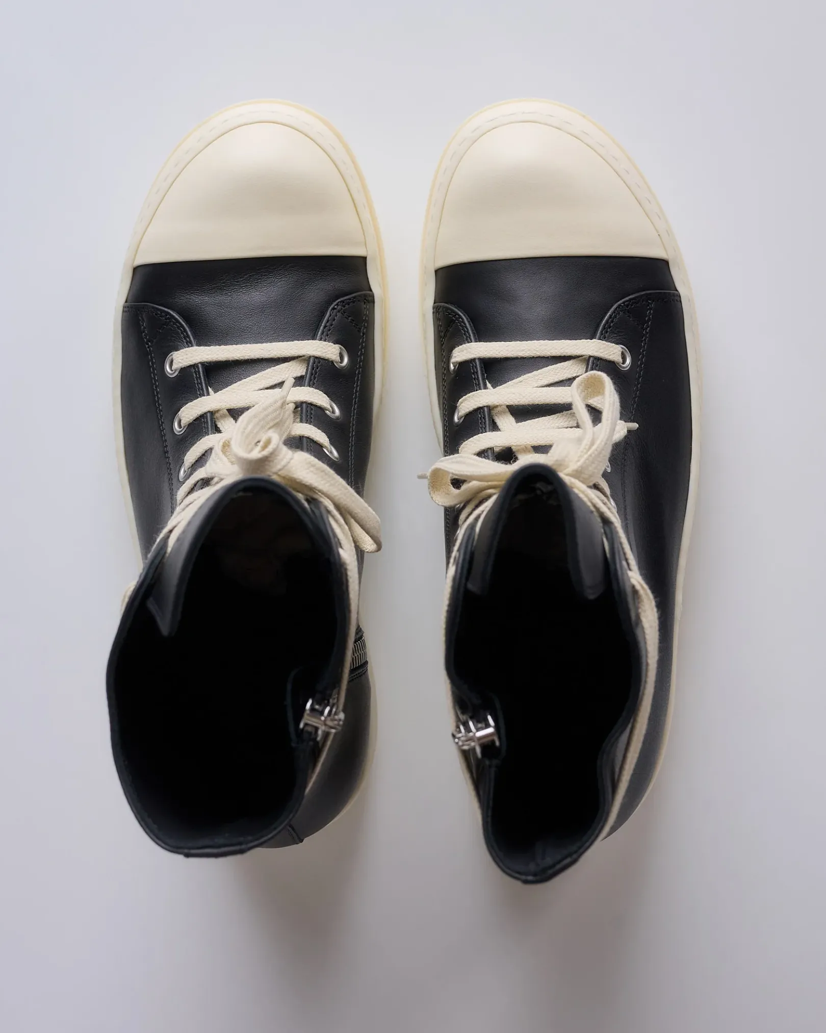 Online Rick Owens Sneakers Hollywood Full Grain Black Milk Milk