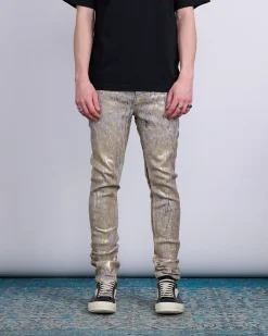 Discount Rick Owens Tyrone Jean Megacrust Denim Gold