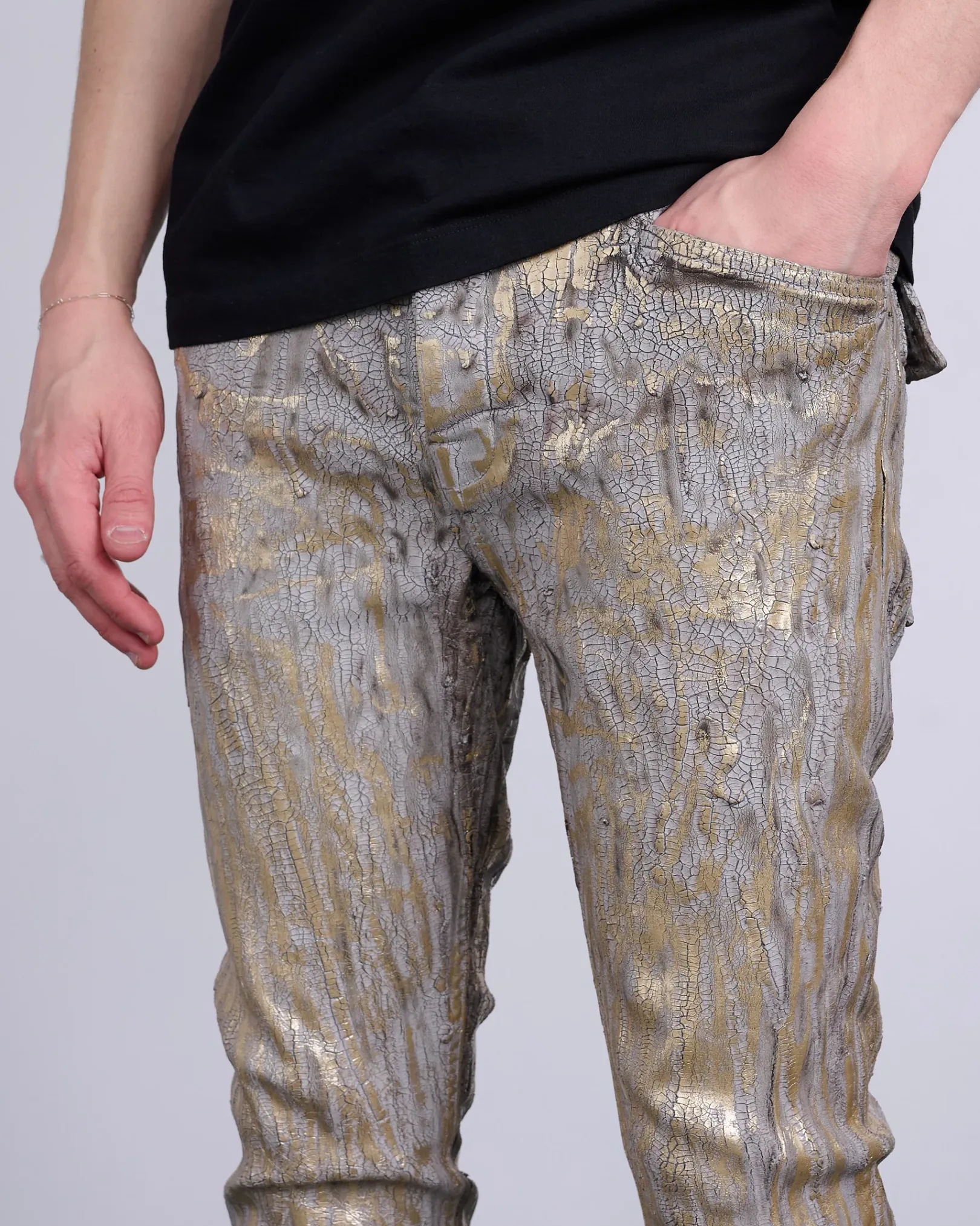 Discount Rick Owens Tyrone Jean Megacrust Denim Gold