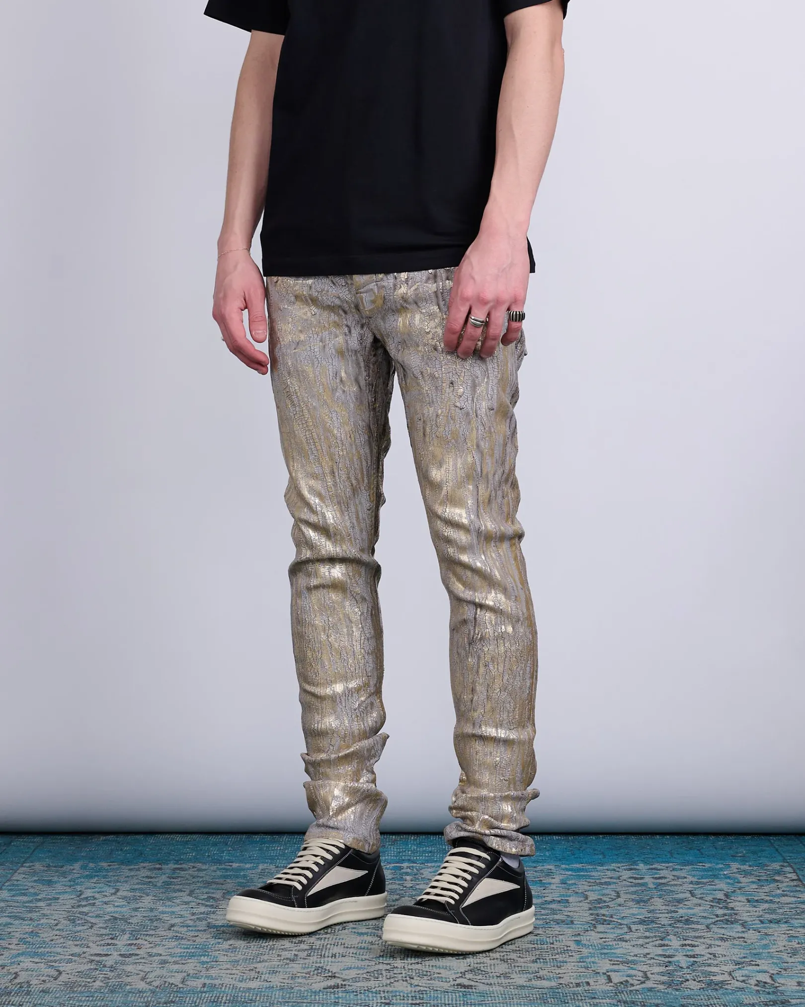 Discount Rick Owens Tyrone Jean Megacrust Denim Gold