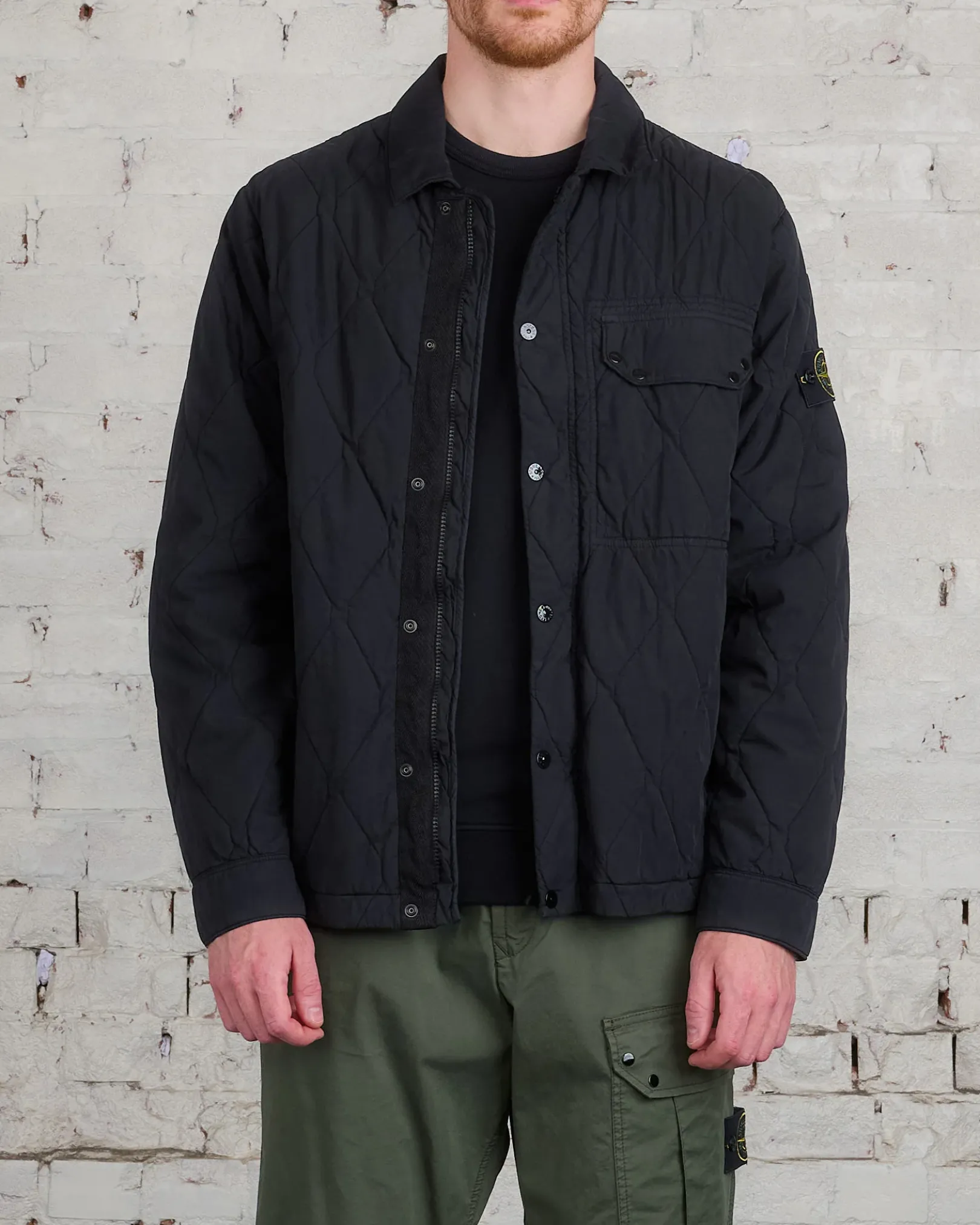 Fashion Stone Island Brushed Tela Jacket Black