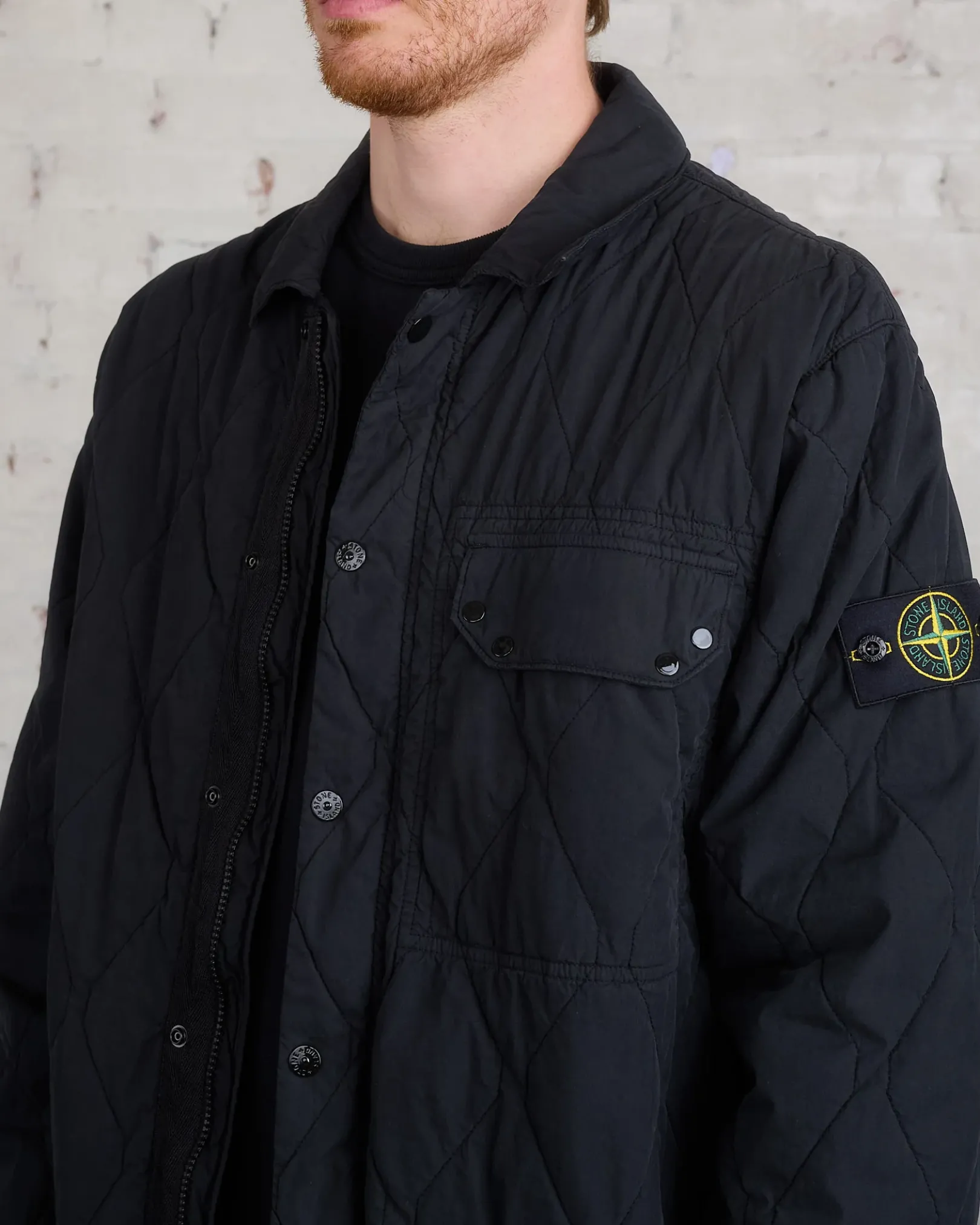Fashion Stone Island Brushed Tela Jacket Black