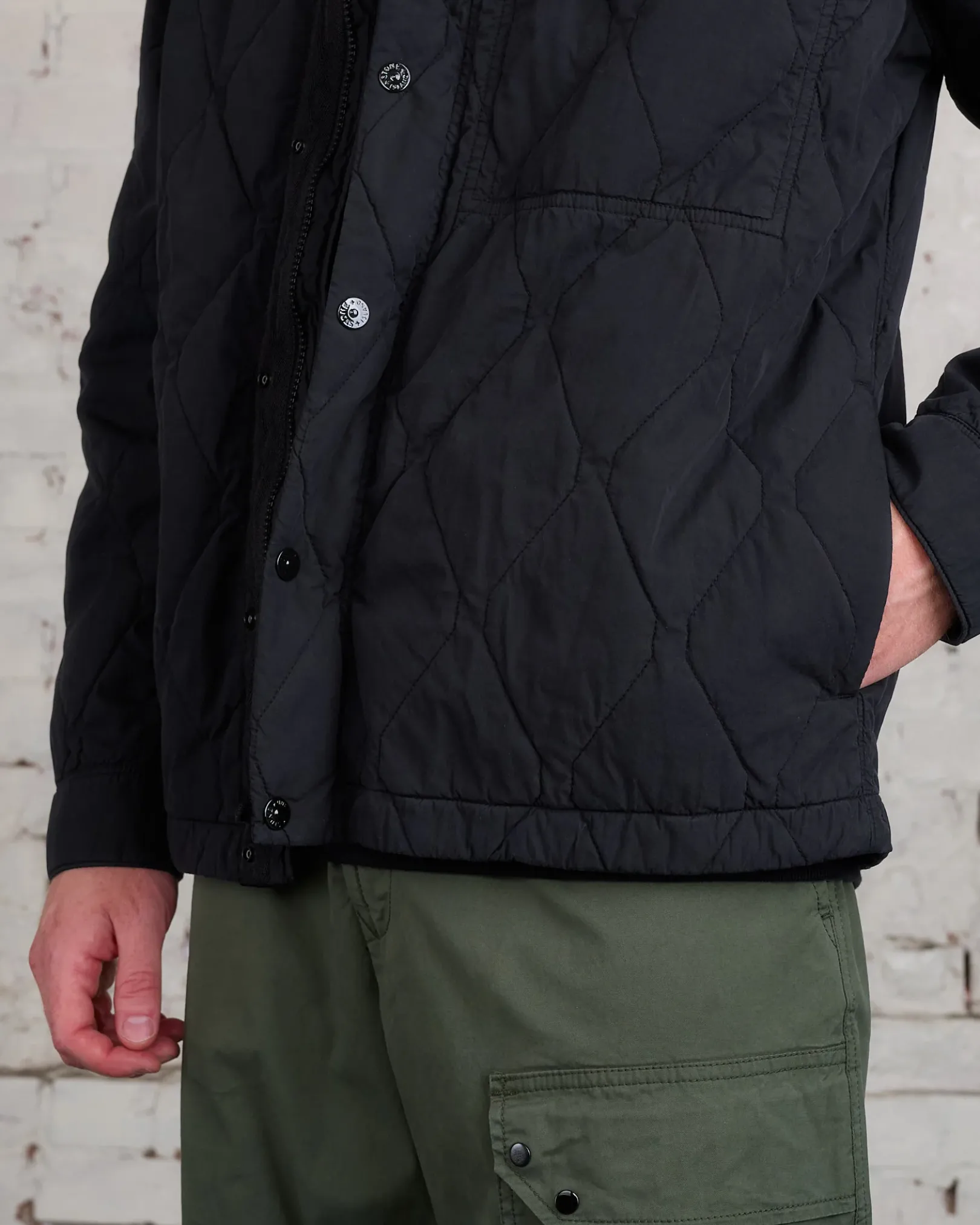 Fashion Stone Island Brushed Tela Jacket Black