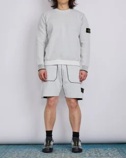 Clearance Stone Island Double Face Bi-Colour Knit Short Ivory