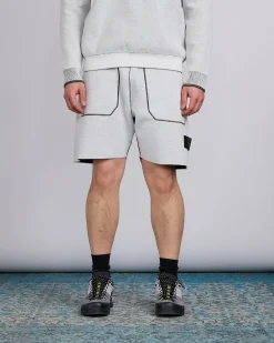 Clearance Stone Island Double Face Bi-Colour Knit Short Ivory
