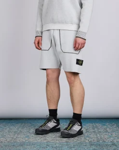 Clearance Stone Island Double Face Bi-Colour Knit Short Ivory