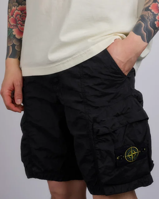 Discount Stone Island Econyl Nylon Metal Single Cargo Short Black