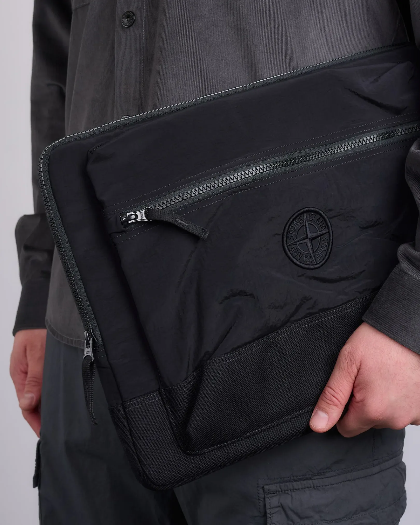 Sale Stone Island Econyl Nylon Metal Zip Pouch Black