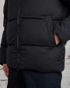 Hot Stone Island Ghost Piece Merino Twill Down Jacket Black