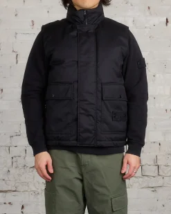 Fashion Stone Island Ghost Piece Merino Twill Cargo Vest Black