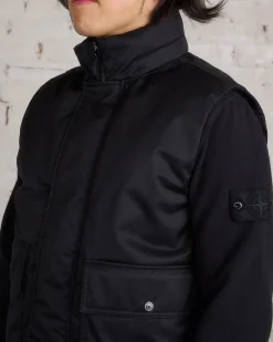 Fashion Stone Island Ghost Piece Merino Twill Cargo Vest Black