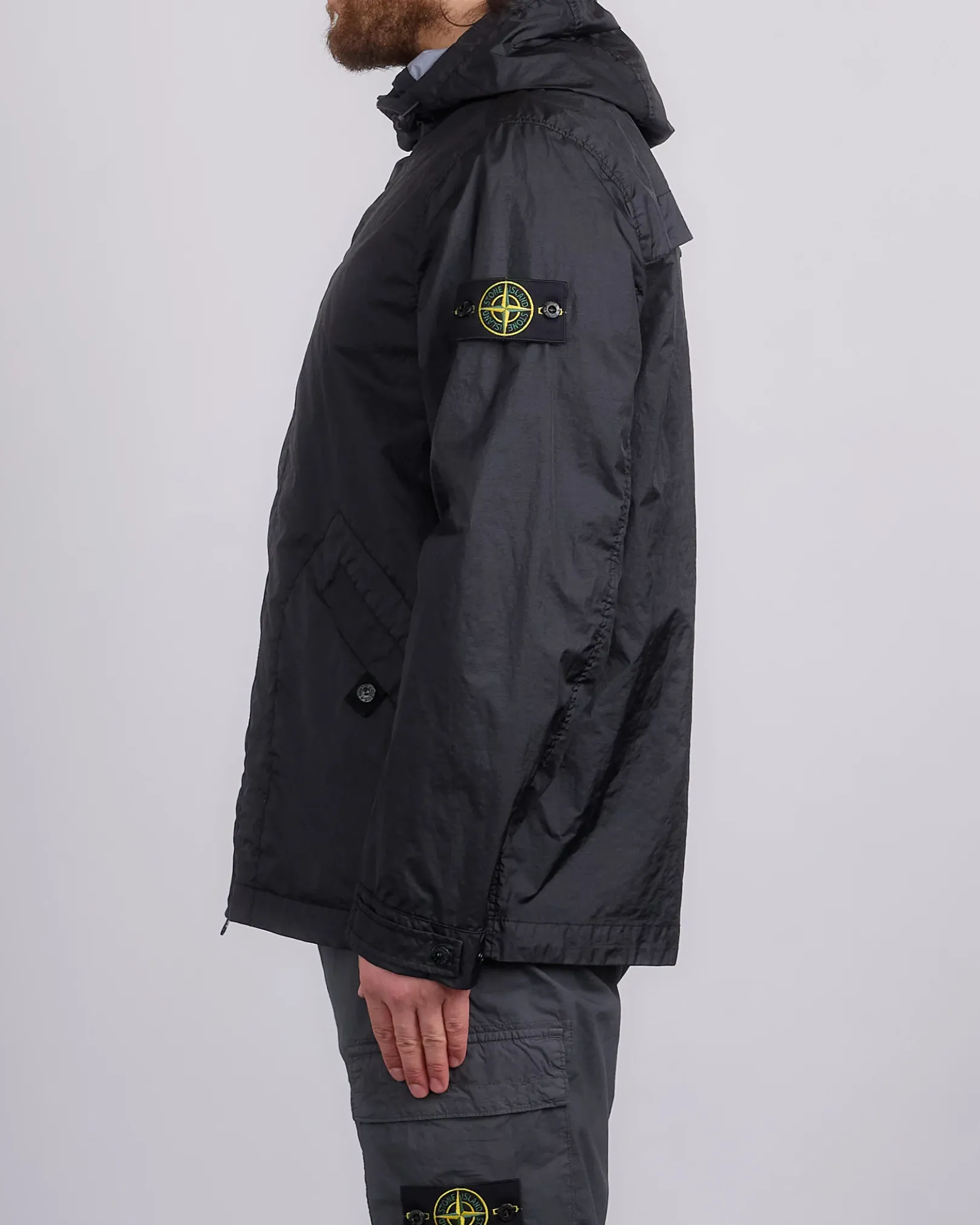 Best Stone Island 3L Membrana Short Parka Jacket Black