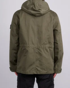 New Stone Island 3L Raso Gromatto Cotton Field Jacket Military Green