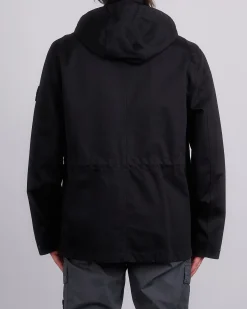 New Stone Island 3L Raso Gromatto Cotton Field Jacket Black