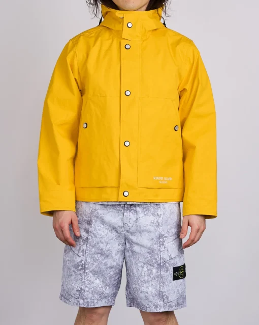 Hot Stone Island Marina Aluminum Tela Short Park Jacket Ochre
