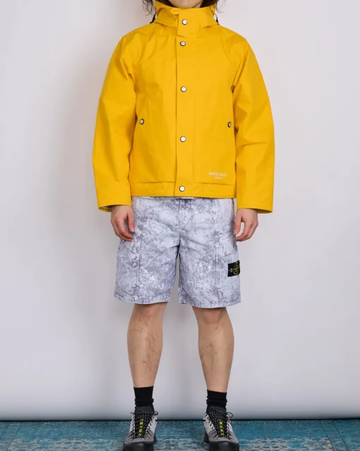 Hot Stone Island Marina Aluminum Tela Short Park Jacket Ochre