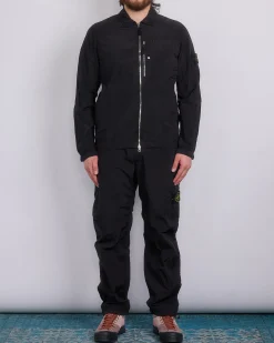 Discount Stone Island Nylon Metal Econyl Zip Shirt Jacket Black