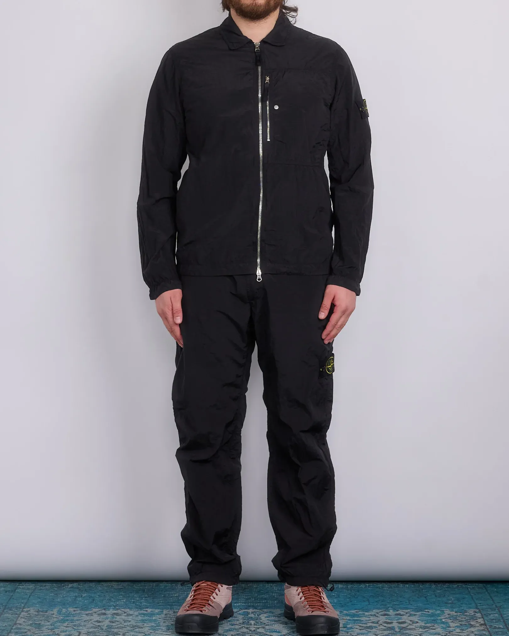 Discount Stone Island Nylon Metal Econyl Zip Shirt Jacket Black