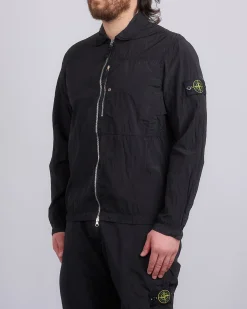 Discount Stone Island Nylon Metal Econyl Zip Shirt Jacket Black