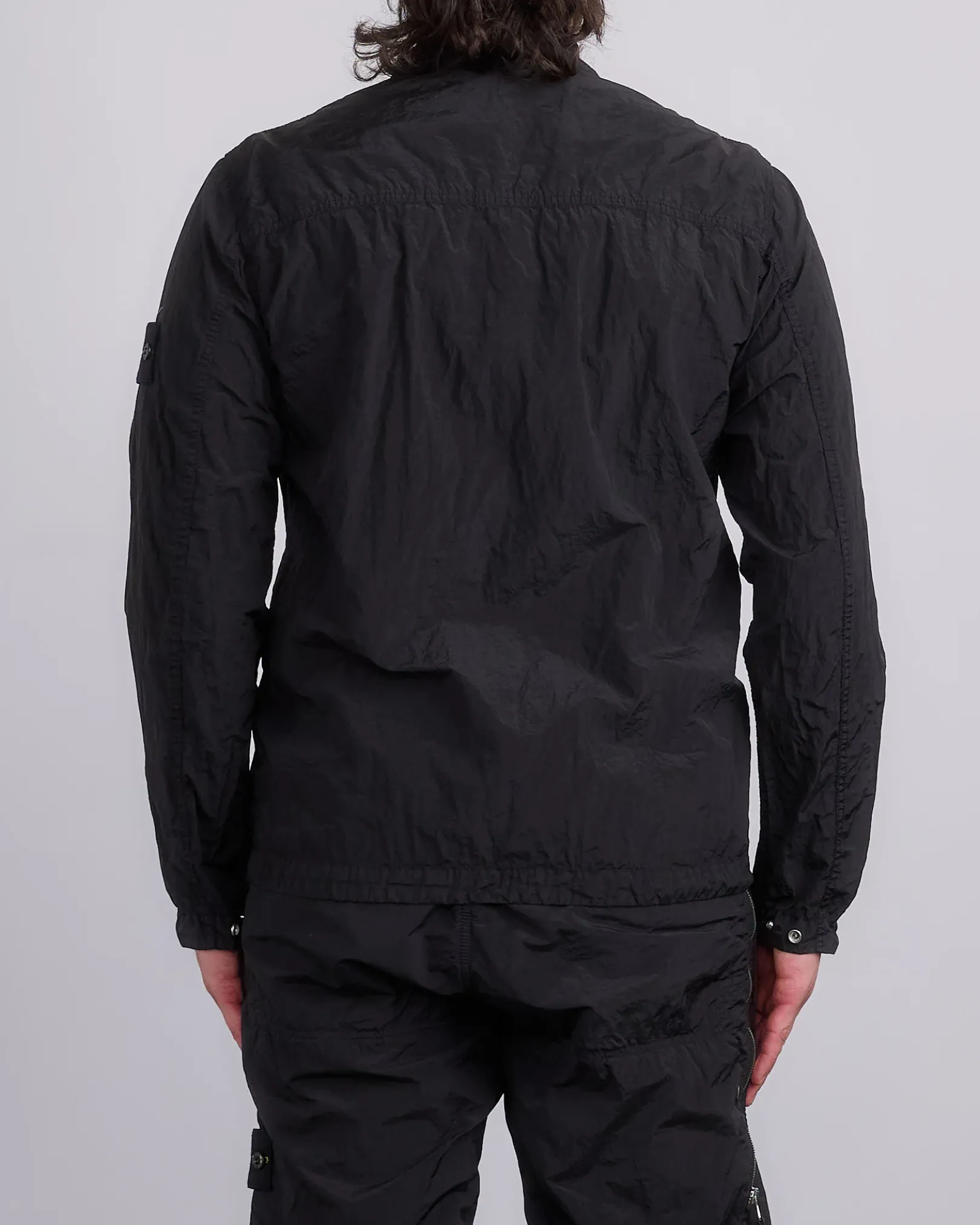 Discount Stone Island Nylon Metal Econyl Zip Shirt Jacket Black