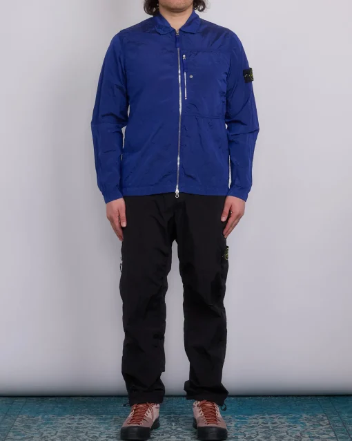 Online Stone Island Nylon Metal Econyl Zip Shirt Jacket Bright Blue