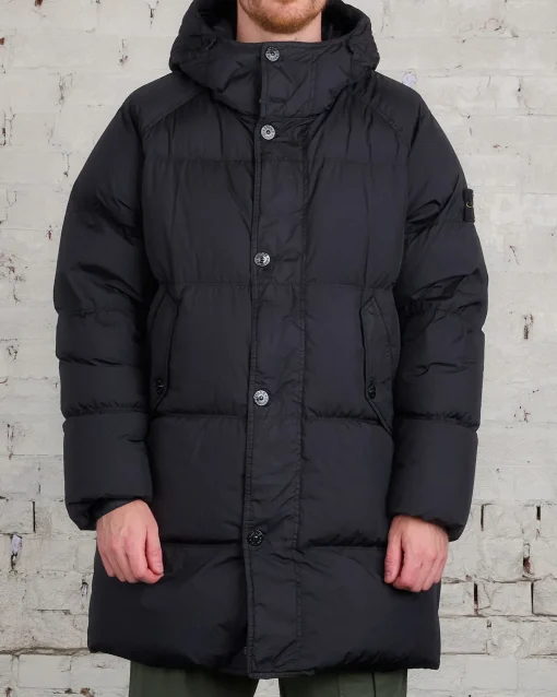 Clearance Stone Island Nylon Rep Down Parka Black