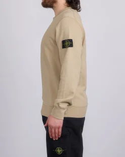 Outlet Stone Island Organic Cotton Fleece Crewneck Desert