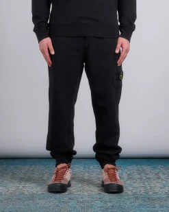 Best Stone Island Organic Cotton Fleece Cargo Pant Black