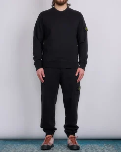 Best Stone Island Organic Cotton Fleece Cargo Pant Black