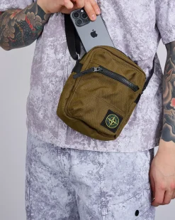 Outlet Stone Island Resin Treated Cordura Cross Body Bag Dark Beige