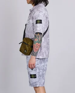 Outlet Stone Island Resin Treated Cordura Cross Body Bag Dark Beige