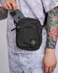 Sale Stone Island Resin Treated Cordura Cross Body Bag Lead Grey
