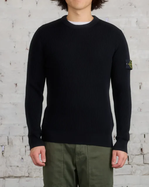 Fashion Stone Island RWS Full Rib Wool Sweater Black